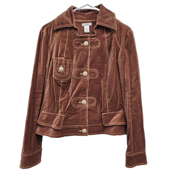 Caché Jackets & Coats Vintage 9s Cache Womens Brown Velvet Jacket